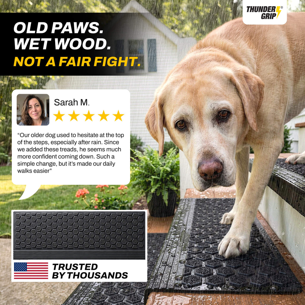 Thunder Grip Heavy-Duty Rubber Stair Treads for Outdoor