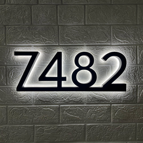 Backlit LED House Numbers with Underline – Modern Illuminated Address Numbers